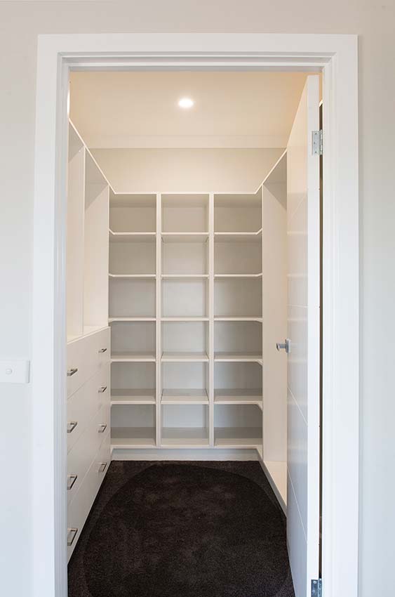 Walk in Wardrobe shelving cupboards cabinets drawers
