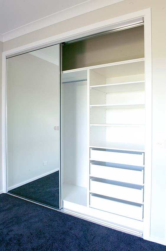 Wardrobe cupboards drawers glass doors Corowa NSW